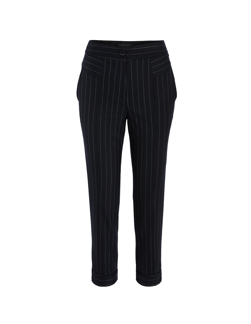 MARYLING Stripe Crop Leg Suit Trousers