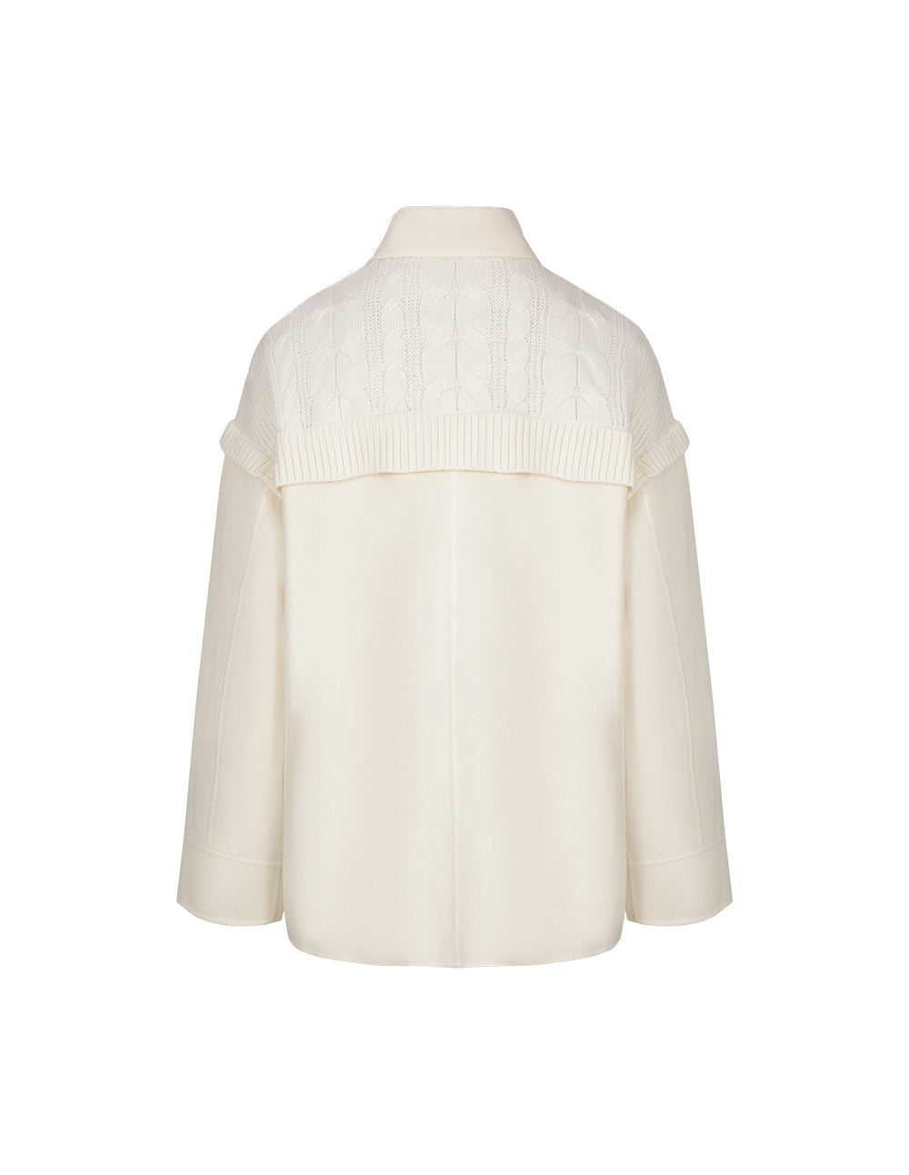 MARYLING Off-White Woollen Stitch Double-Faced Woollen Jacket