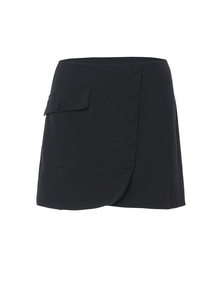 MARYLING Chic Side Pocket A-Line Mini Skirt