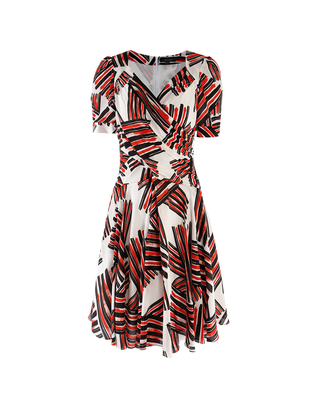 MARYLING V-Neck Brushstroke Print Dress