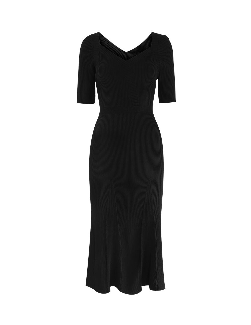 MARYLING V-neck A-line with Cable knitted Dress