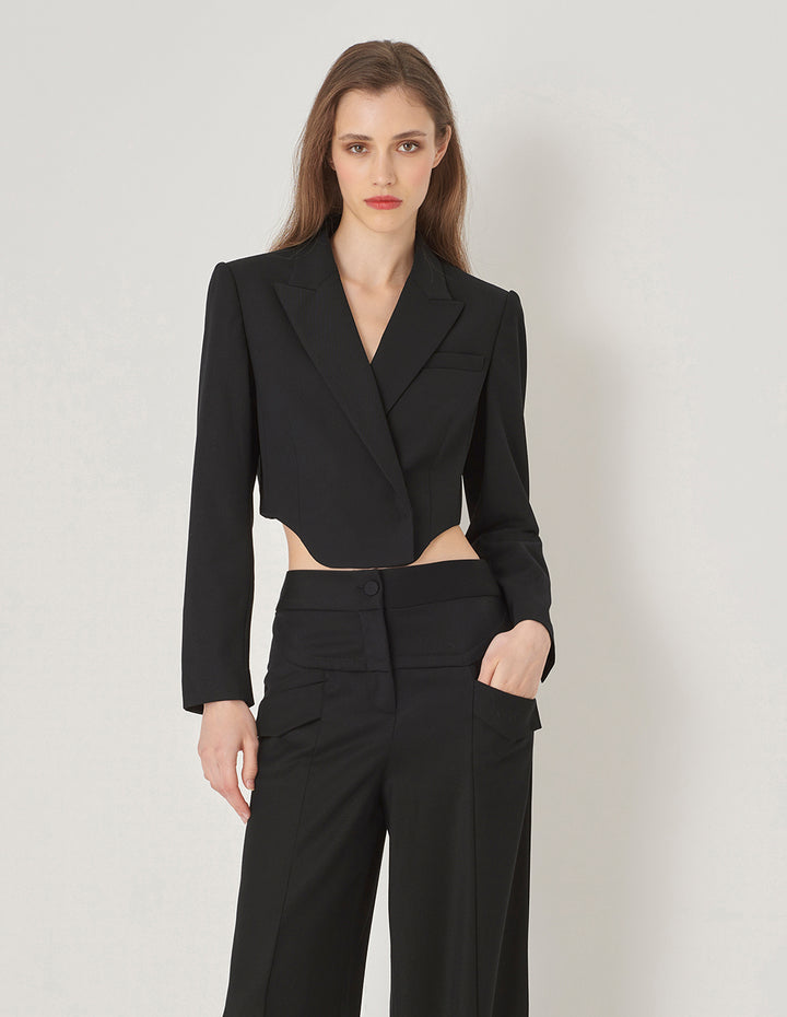 MARYLING Peak Lapel Corset Jacket