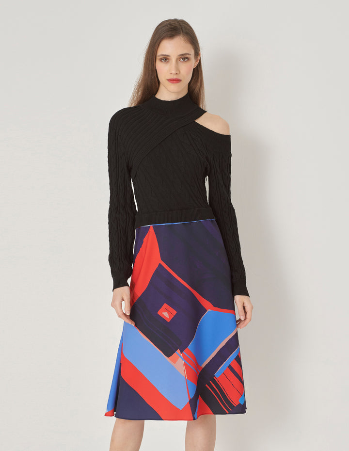 MARYLING Hollow Shoulder Fishtail Dress