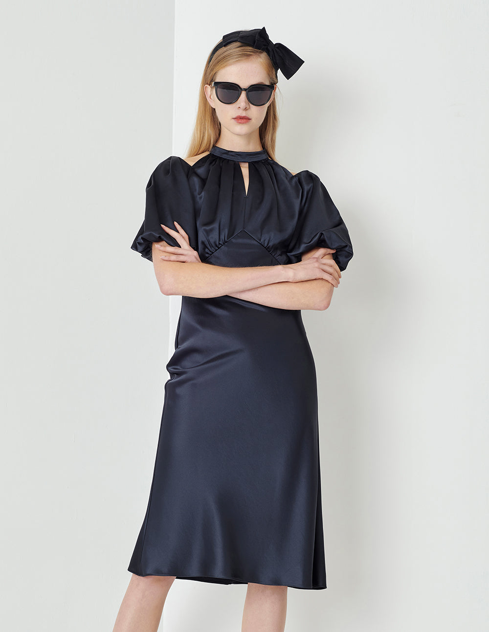 MARYLING Dark Blue Strapless High Waist Mermaid Dress