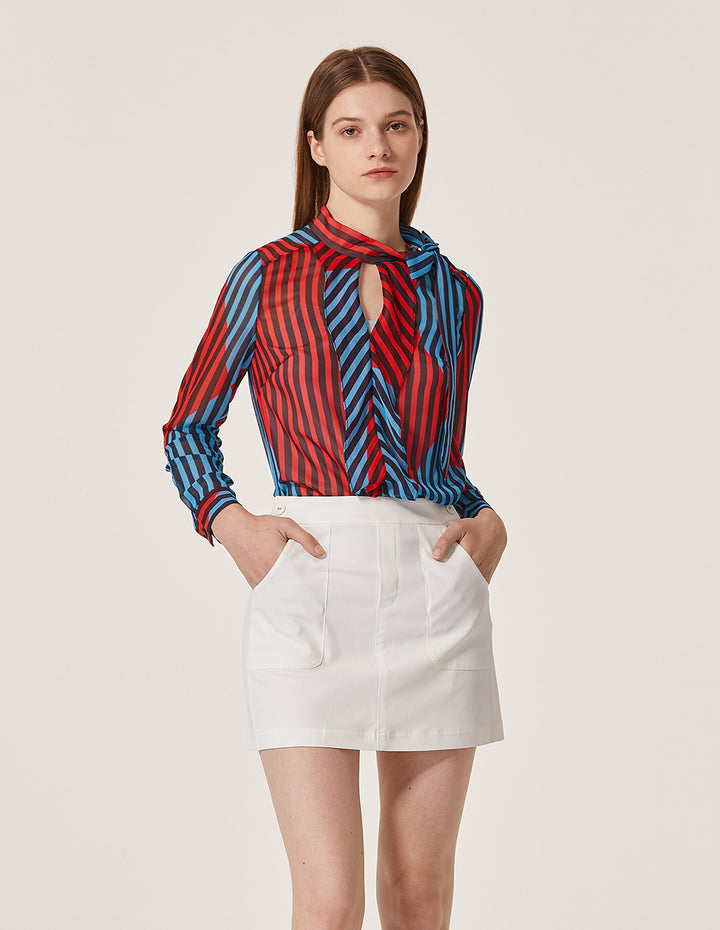 MARYLING Cotton Blend Slim Fit Mini Skirt