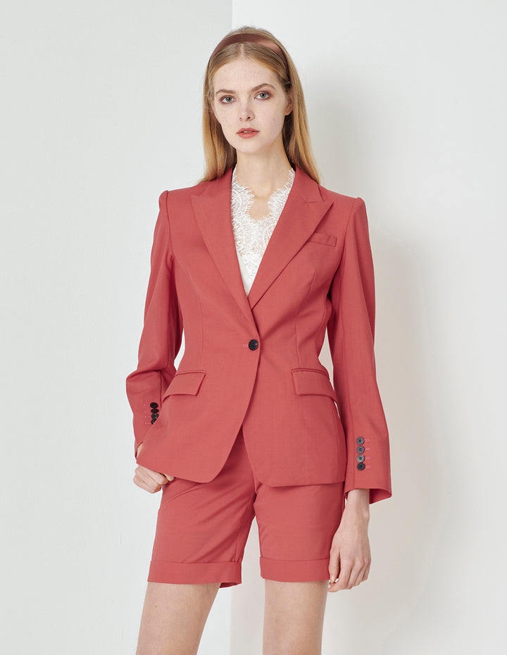 MARYLING Coral Orange Bermuda Shorts