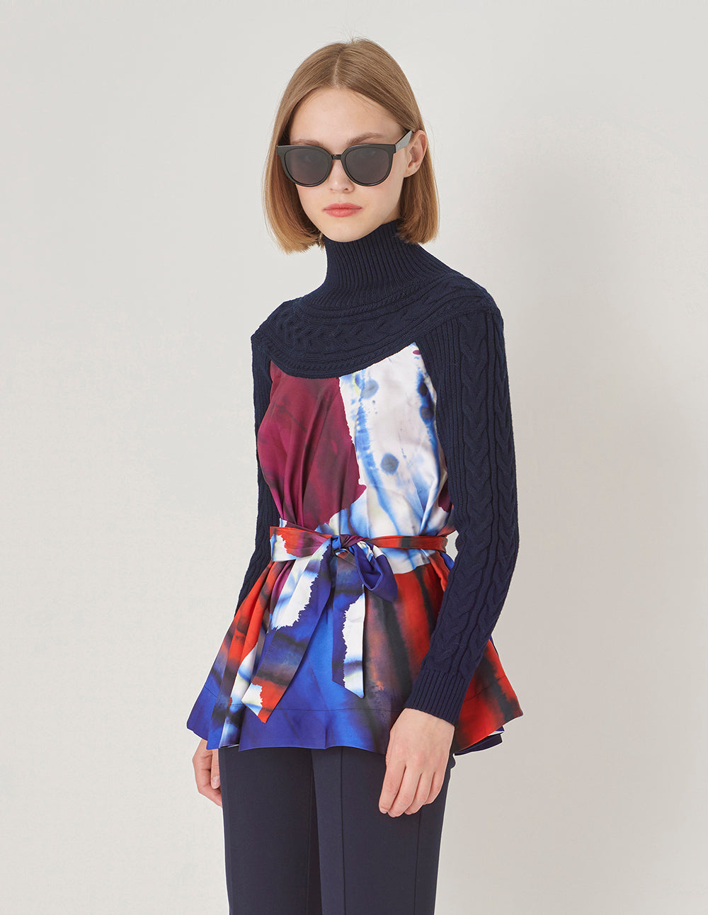 MARYLING A-Hem Printed Top