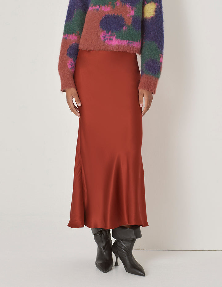 MARYLING Fishtail Satin Skirt