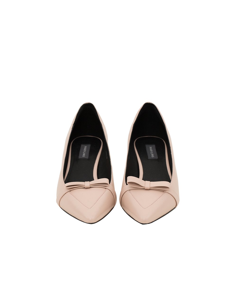 MARYLING Leather Bow Knot Pointed Toe Low Heel Dress Shoes