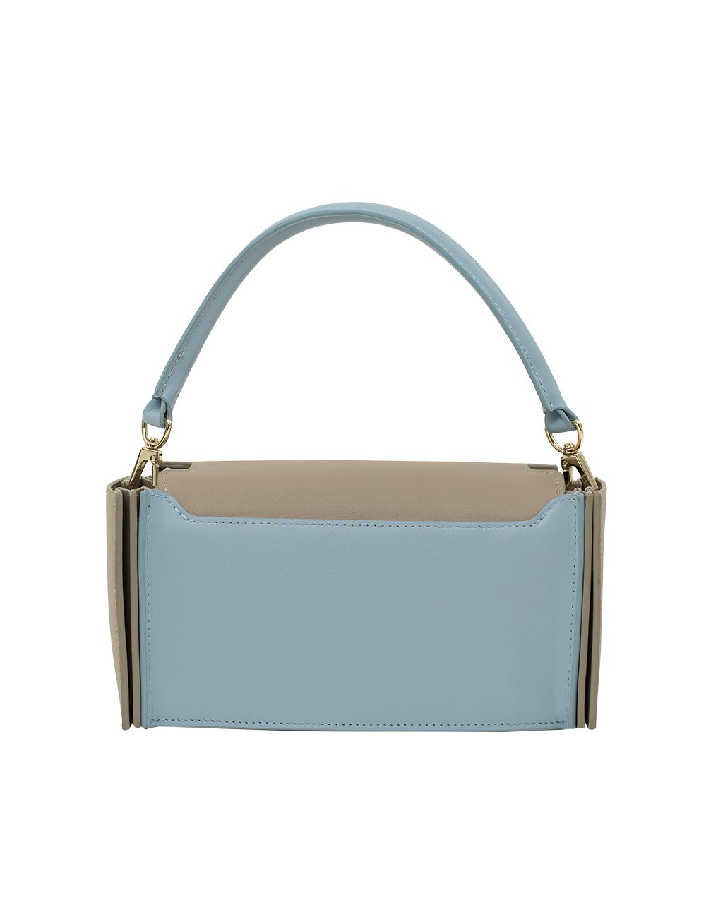 MARYLING Contrast Color Grained Calfskin Mini Cabas Handbag