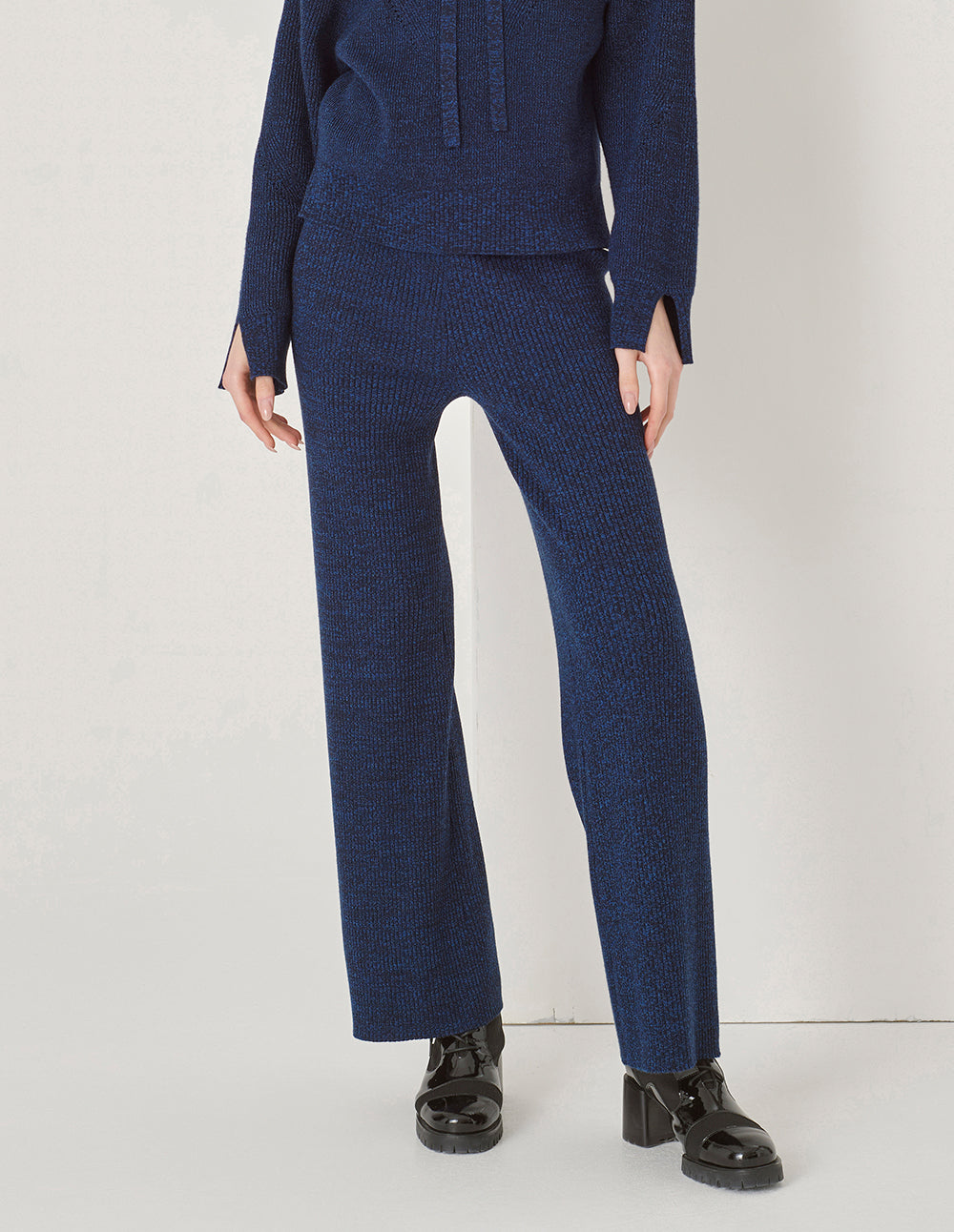 Maryling Midnight Blue Melange Wool Trousers