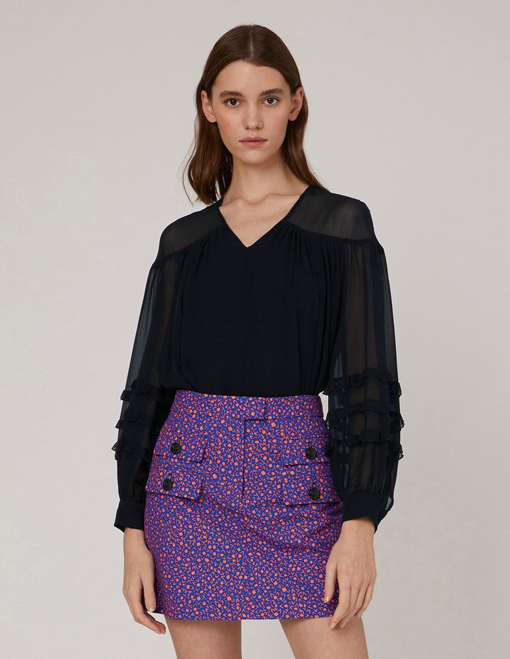 MARYLING Flap Pocket Mini Skirt
