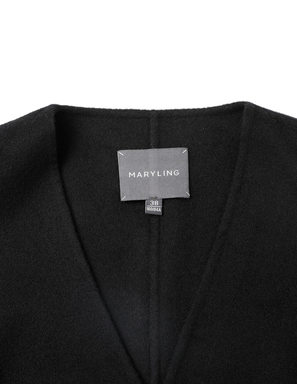 MARYLING Black Short V-Neck Curved Vest