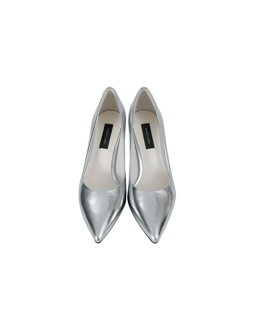 MARYLING Silver Leather Stiletto Heels