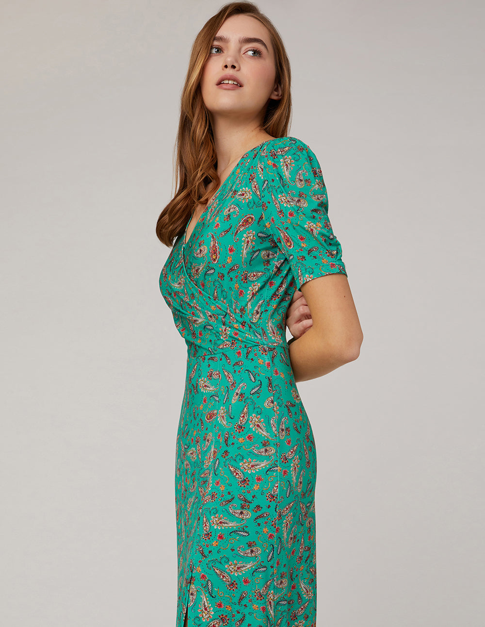 MARYLING Mint Green Peris Pattern Dress
