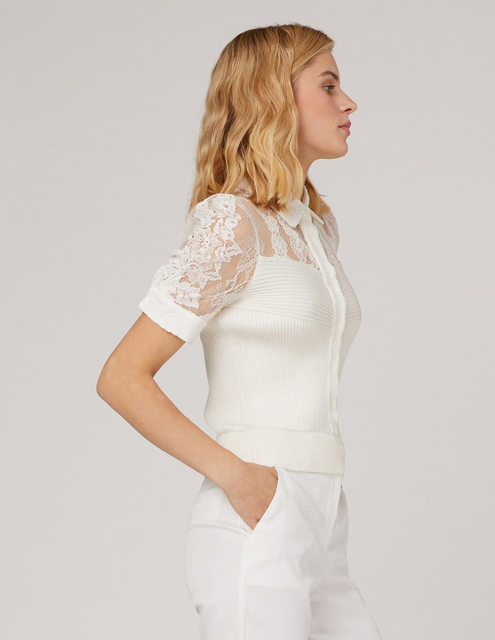 MARYLING Classic lace silhouettes top