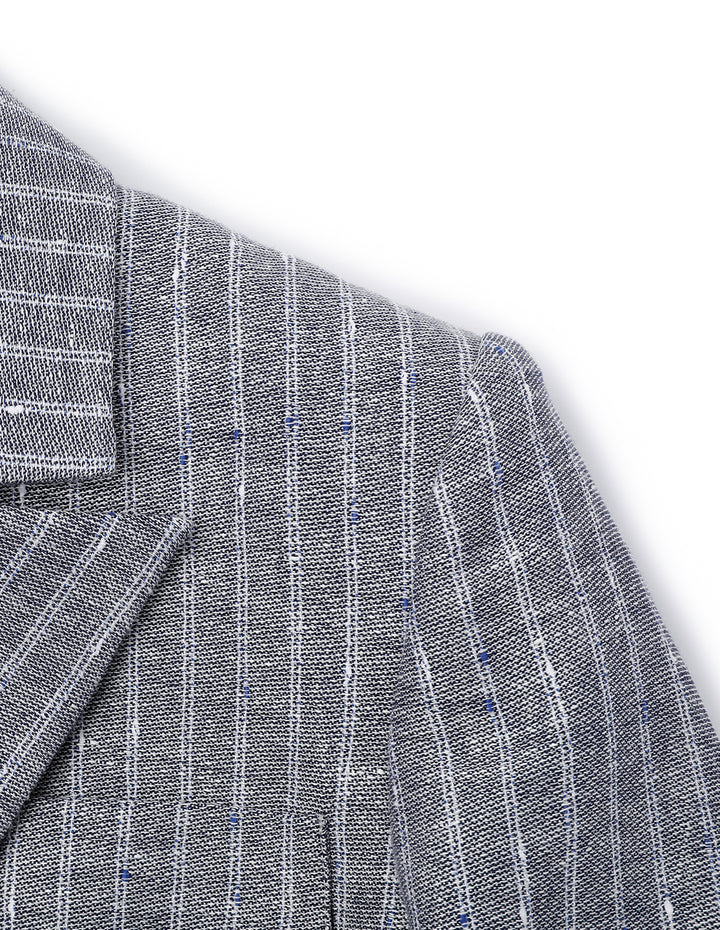 MARYLING Cropped Lapel Collar With Multi-Pocket Double-Breasted Blazer