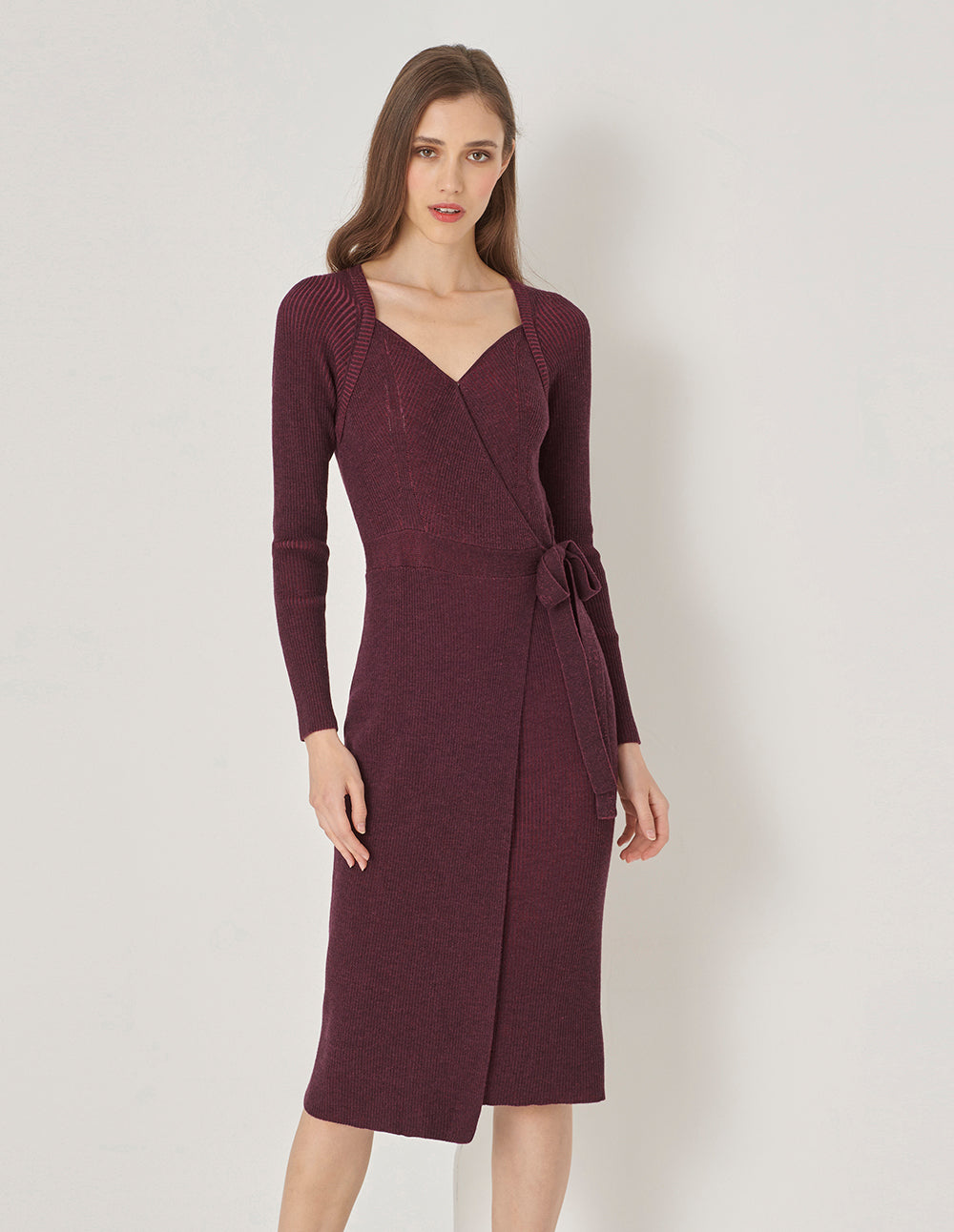 MARYLING Burgundy Knitted Dress