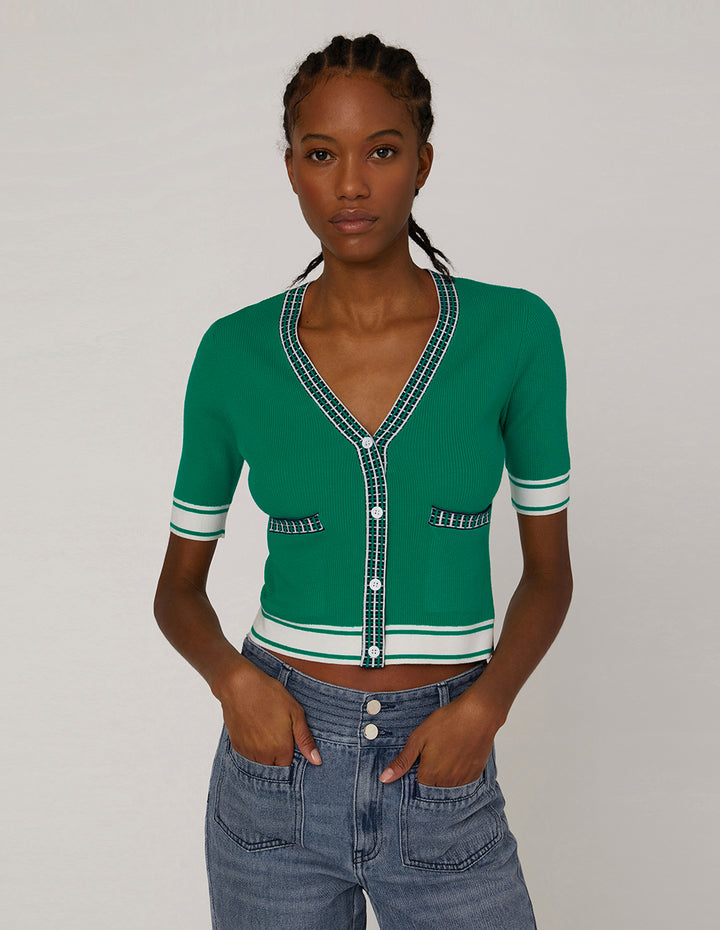 MARYLING Cactus green short sleeved cardigan