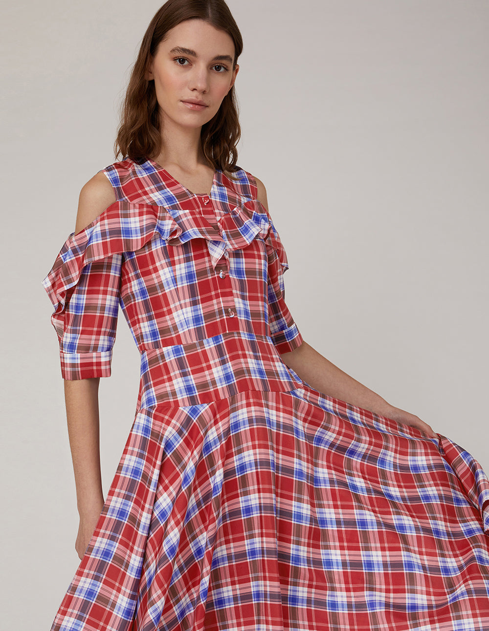 MARYLING Off shoulder mid-sleeve dress