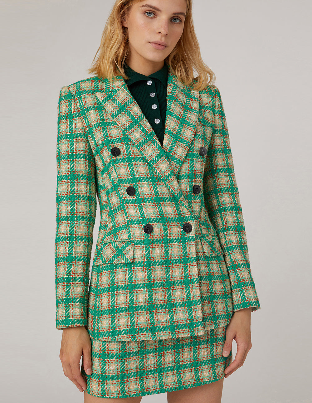 MARYLING Check Tweed Mini Skirt