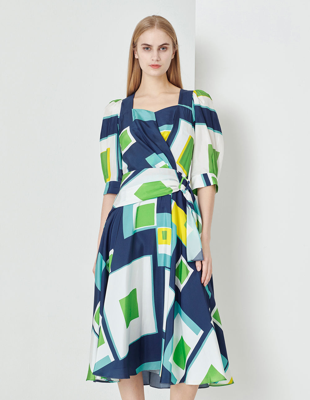 MARYLING Colour Holiday Puzzle Art Block Print Dress