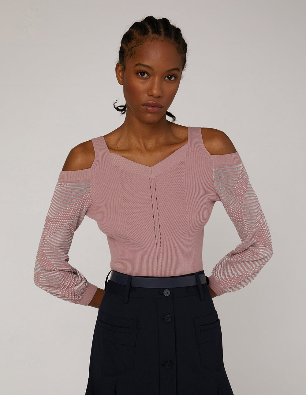 MARYLING V-Neck Off Shoulder Pullover