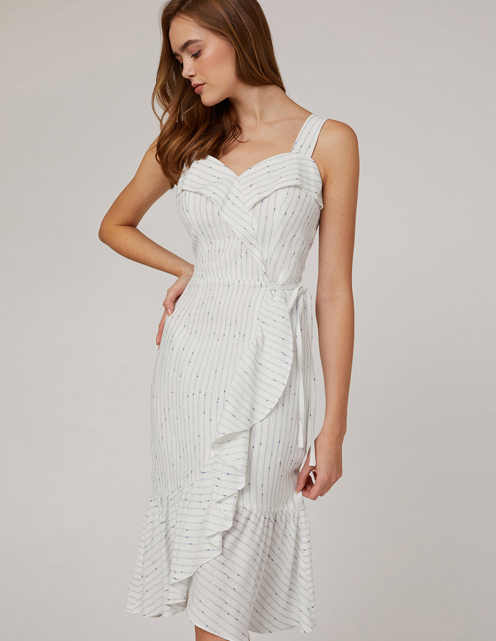 MARYLING Striped dress ruffle dress