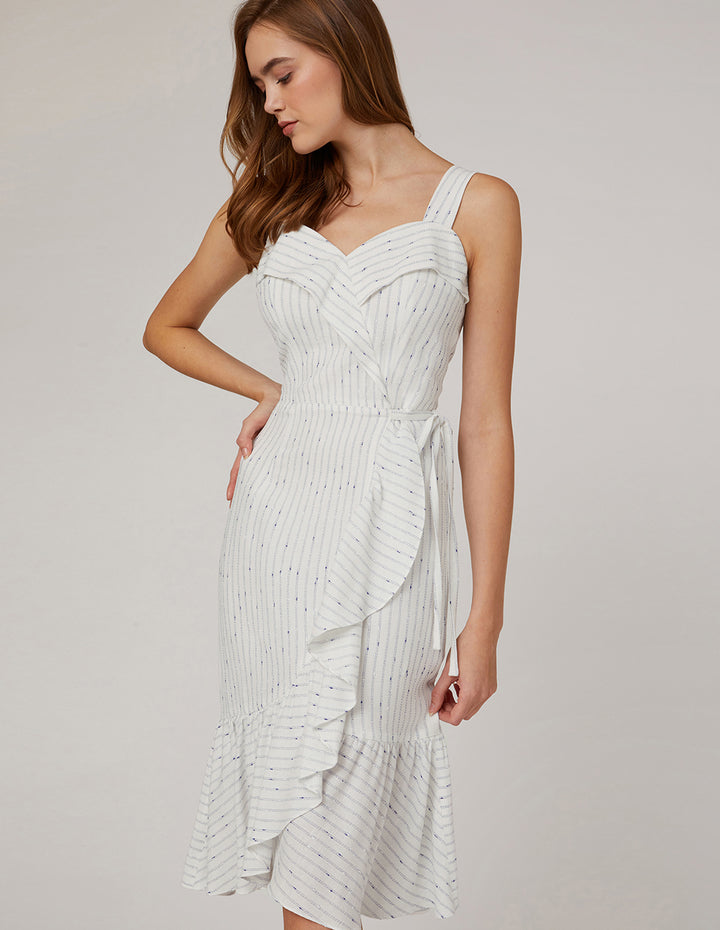 MARYLING Striped dress ruffle dress
