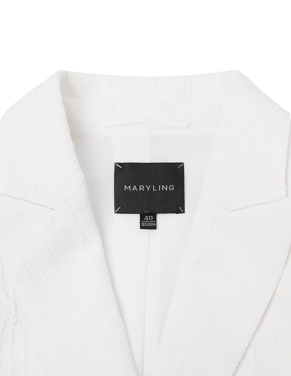 MARYLING Off-White Turned Collar Short Sleeve