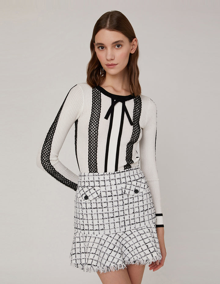 MARYLING Checked Tweed Mini Skirt