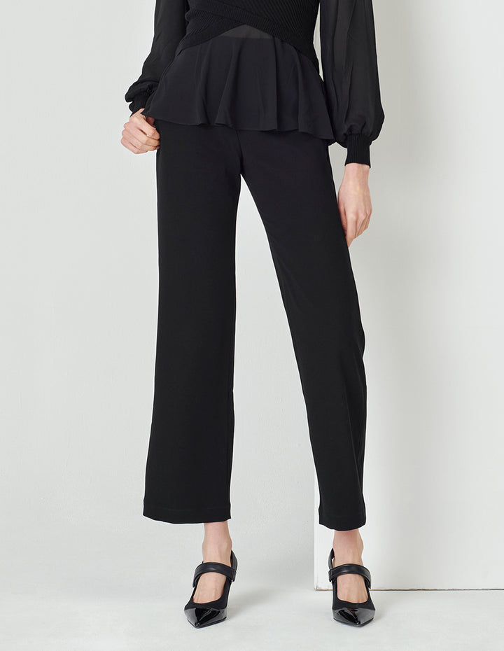 MARYLING Black Classic Straight Trousers