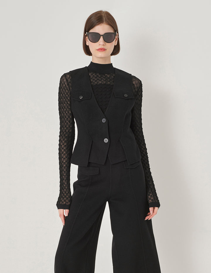 MARYLING V-Neck Double-Sided Woolen Vest