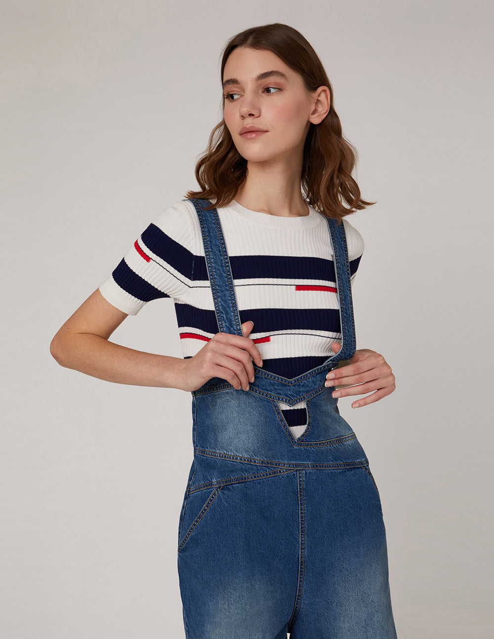 MARYLING Slip on jeans in washed denim