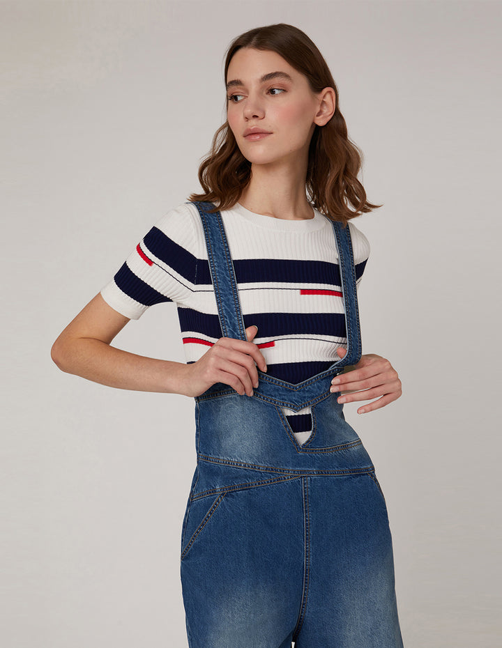 MARYLING Slip on jeans in washed denim