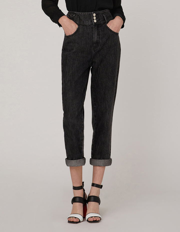 MARYLING Roll Hem Wash Denim Jeans