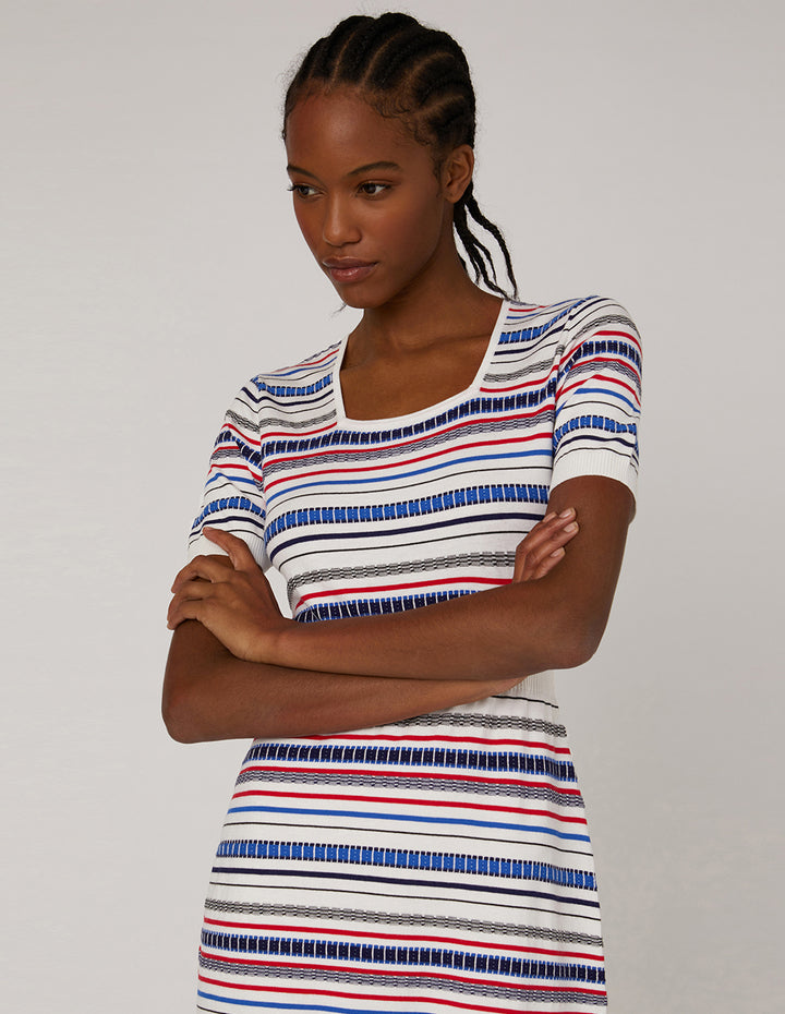 MARYLING Square-neck mid-length knit dress