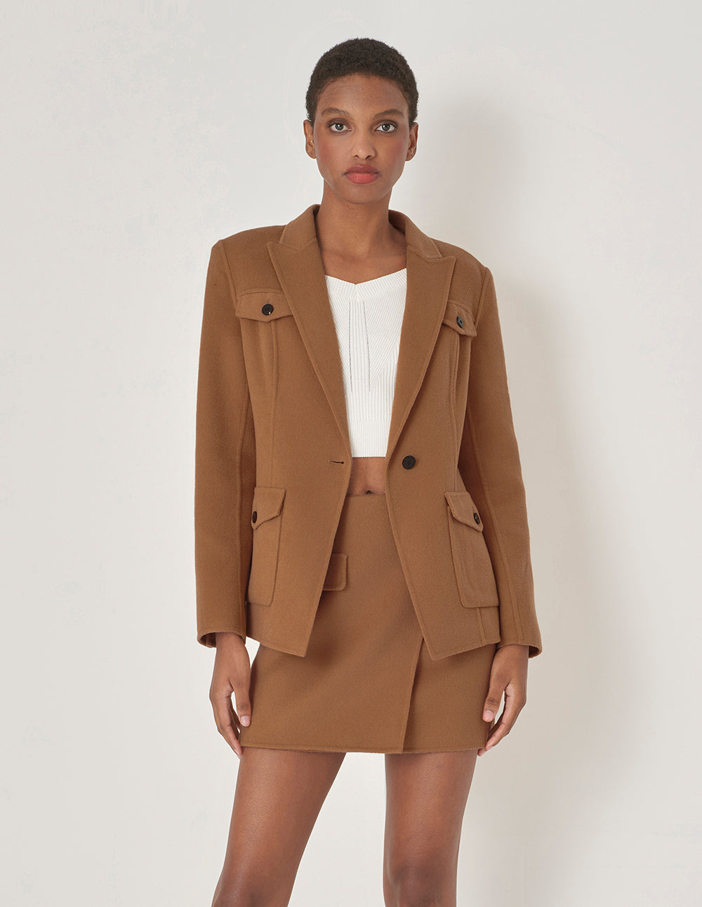 MARYLING Asymmetrical Pocket Mini Skirt