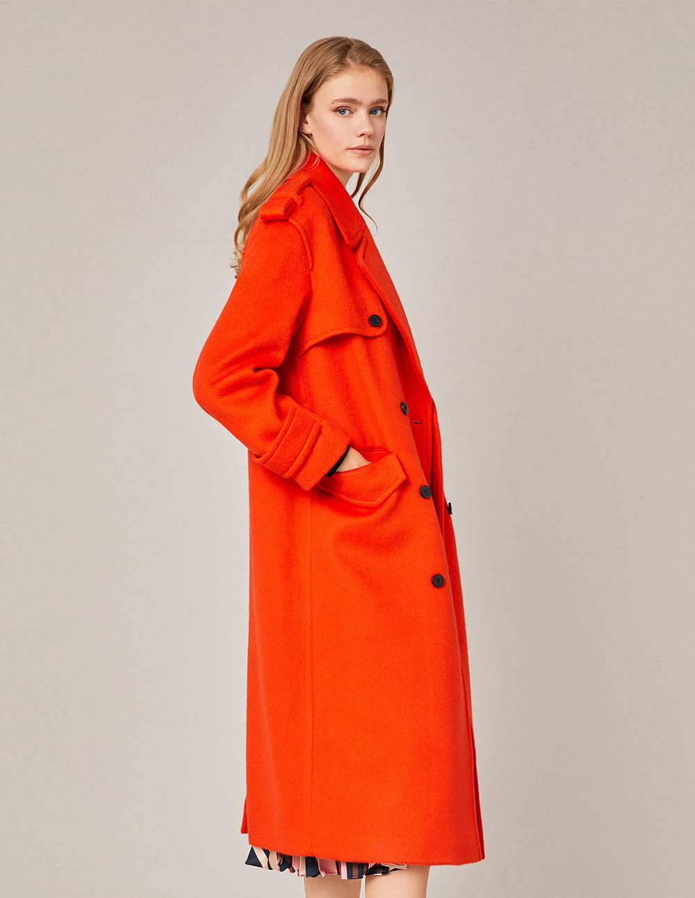 MARYLING Notch Lapel Double-Breasted Coat