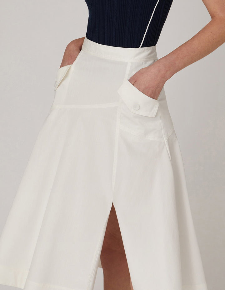 MARYLING Off-white tencel denim skirt
