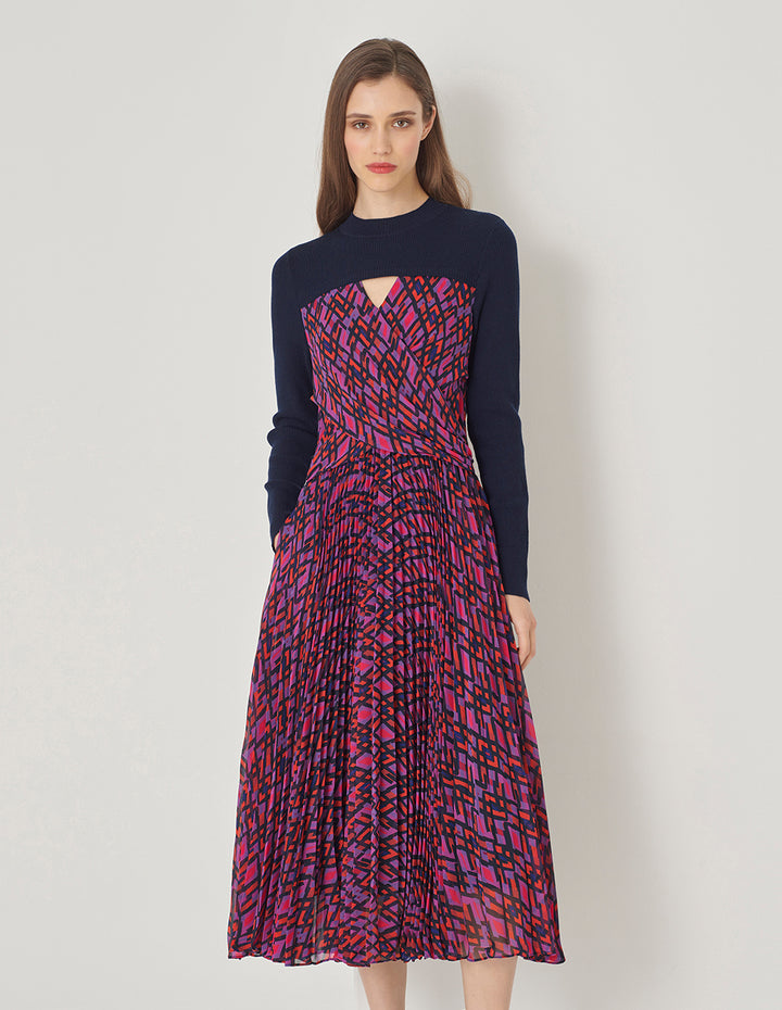 MARYLING Hollow Pleated Skirt Dress