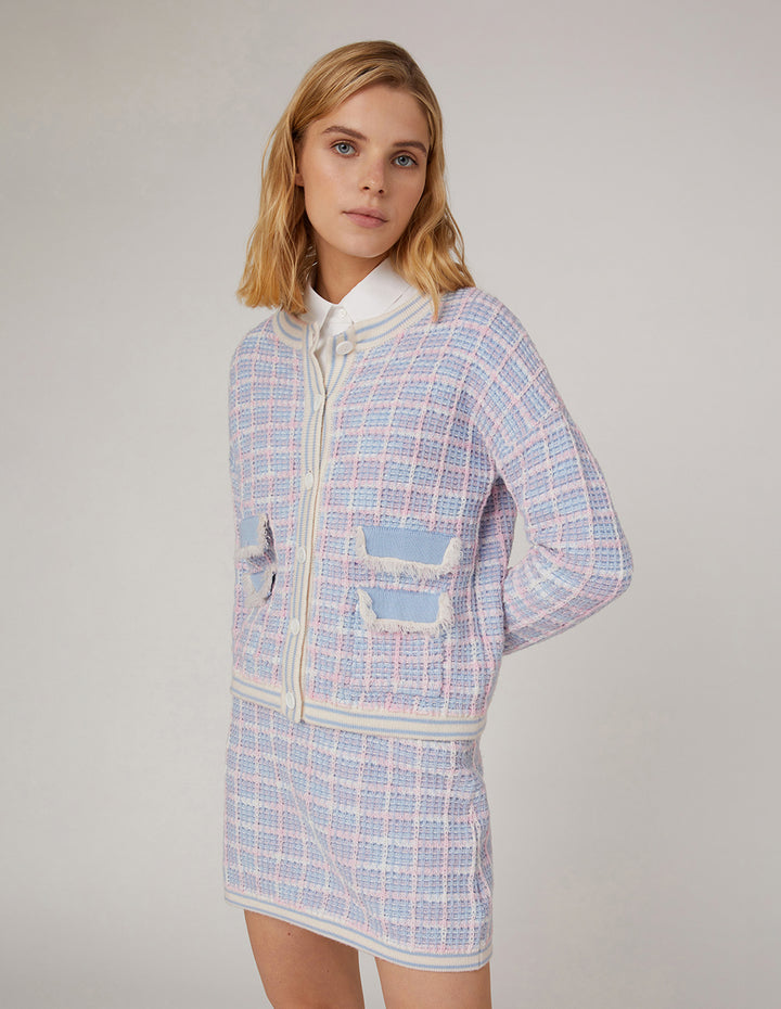 MARYLING Pocket Jacquard MINI Knitted Skirt