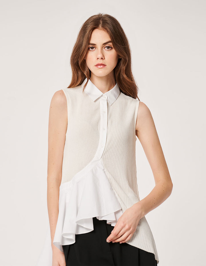 MARYLING Black Triacetate Pleated Shorts