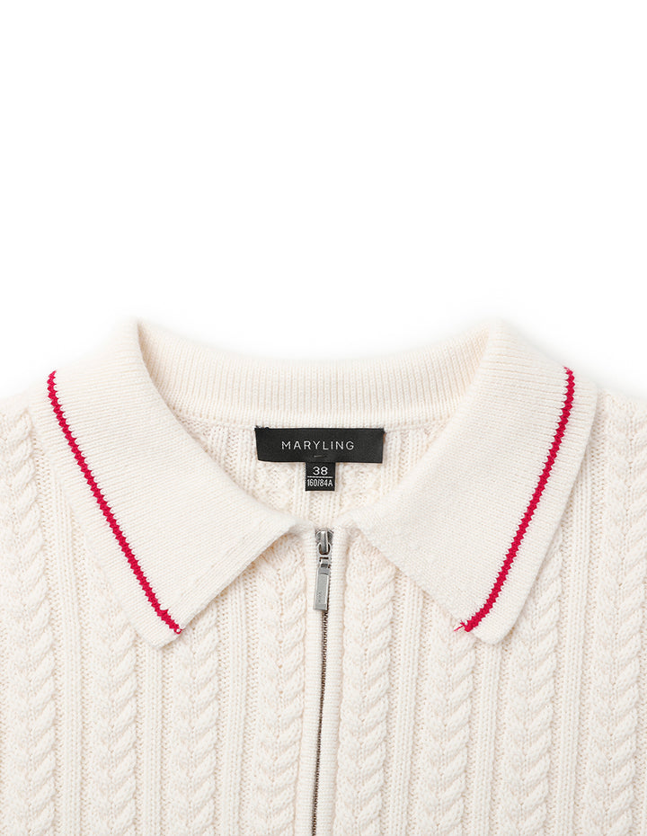 MARYLING Patch Collar Knitted Jumper