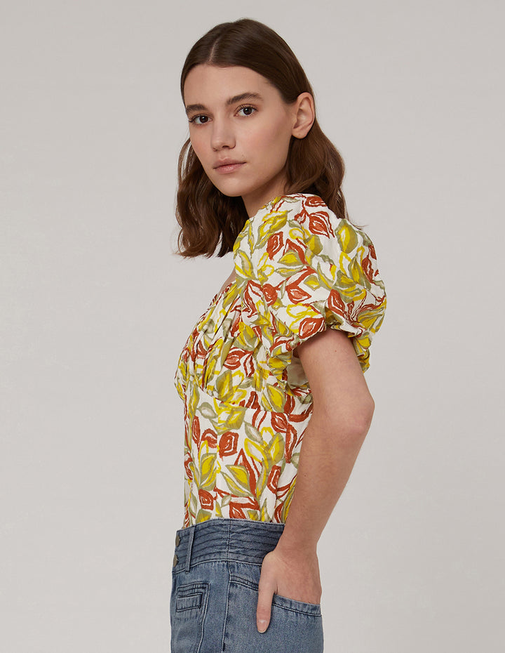 MARYLING Palace style puff sleeves pullover