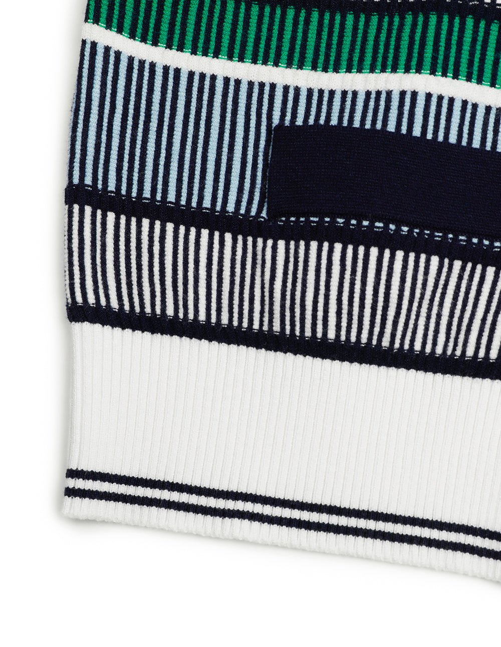 MARYLING Blue Green Striped Knitted Cardigan