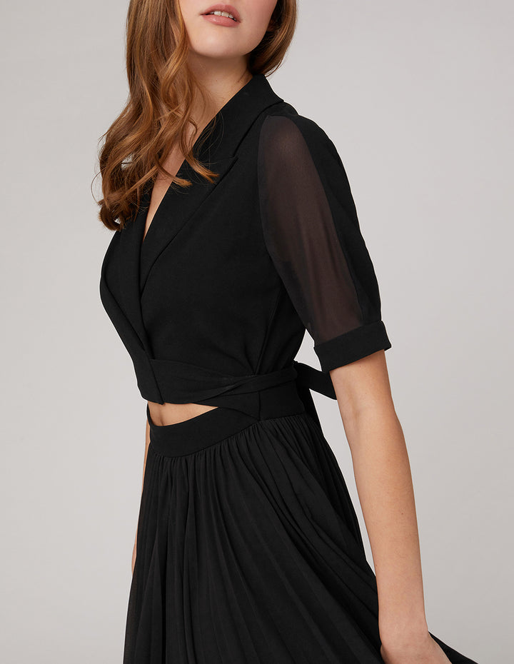 MARYLING Ruffled Suit Collar Dress
