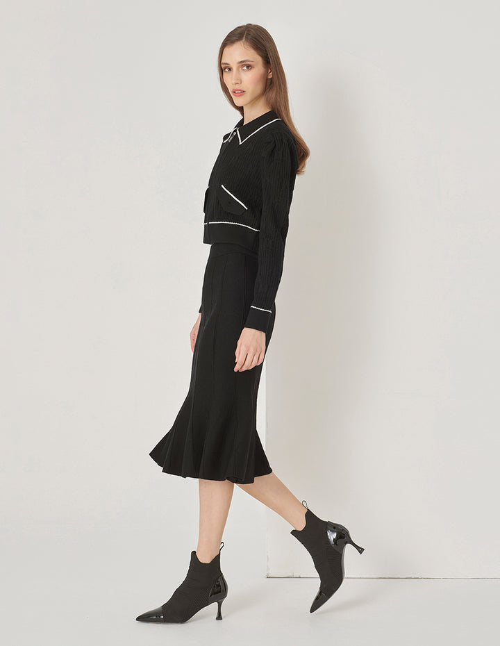 MARYLING Colour Blocking Lapel Jacket