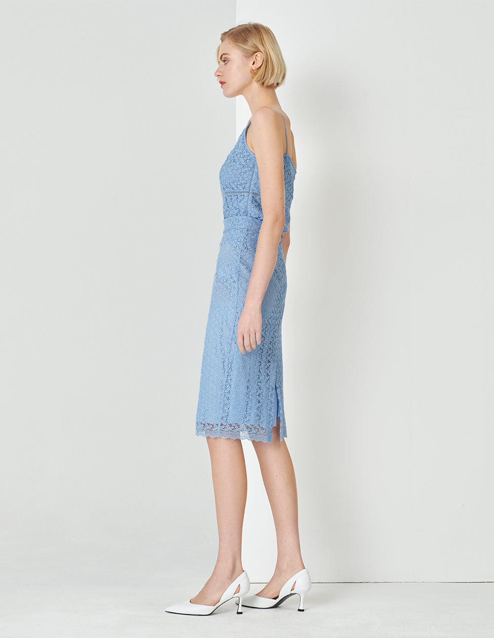 MARYLING Water Wave Blue Lace Suspender Top