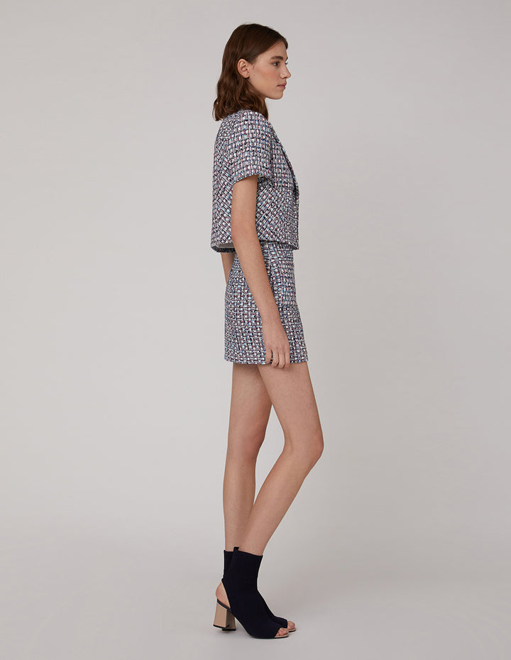 MARYLING Blue white tweed small A skirt